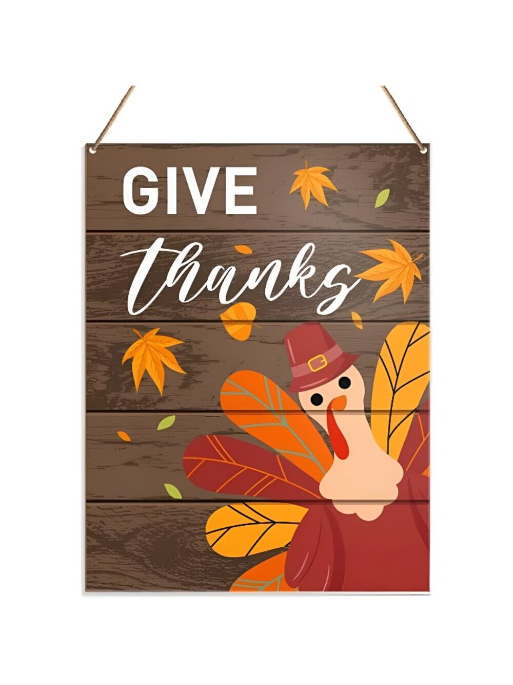 Thanksgiving Wall Art Decor, Thankful Decorations Fall Hanging Sign for Home